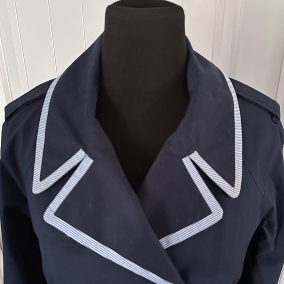 Crown & Ivy Women's Navy Blue Trench Coat Sz XL - Picture 6 of 12